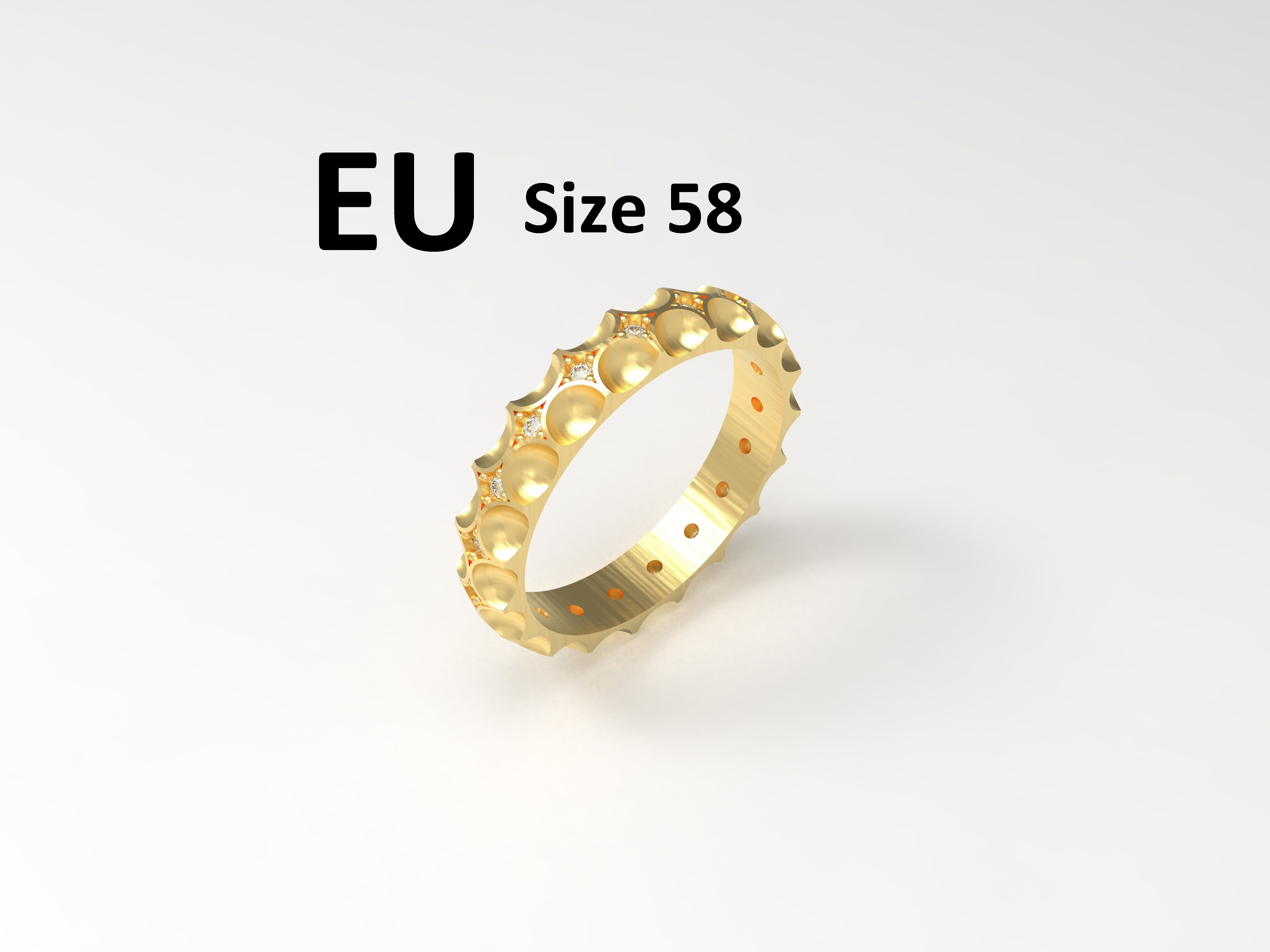 model 146 louis vuitton pave diamond ring eu size jewelry gold silver printable jewel jewellery wedding gem fashion lv rings 3D print model - Mito3D