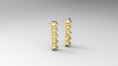 modello 149 louis vuitton diamante orecchino lv gioielleria regalo oro argento stampabile gioiello gemma bianca sterlina moda bene pronto calcolo orecchini 3d print model - Mito3D