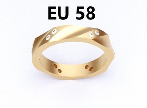 model 159 diamond ring eu size jewelry gold silver printable jewel jewellery wedding gem stone fashion europe new channel brilliant rings 3d print model - Mito3D
