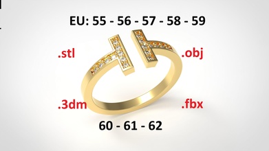 modelo 164 tiffany diamante anel tamanho imprimível moda engagem joalheria ouro prata jóias jóia casamento esterlina beleza tiffanys gema safira argolas 3d print model - Mito3D