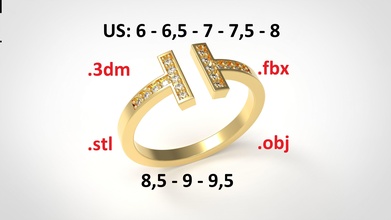Modell 165 Tiffany Diamant Ring us Größe Tiffanys Mode Sterling druckbar Silber Juwel Schmuck Hochzeit Platin Gold brillant 3d print model - Mito3D