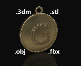 model 172 alphabets necklace letter g camber jewelry gold silver printable diamond jewel jewellery gem fashion stone beauty alphabet font language necklaces 3d print model - Mito3D