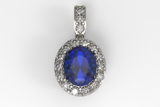modèle 180 pendentif 3d bijoux imprimable or argent diamant gemme calcul ovale bijou galerie bijoutier pendentifs 3d print model - Mito3D
