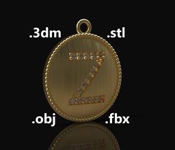 model 188 alphabets necklace letter camber jewelry gold silver printable diamond jewel jewellery alphabet gem font topiary fashion beauty cooper necklaces 3d print model - Mito3D