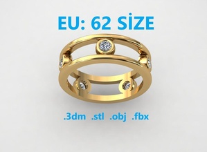 modelo 205 tiffany diamante anillo eu 62 talla tiffanys imprimible libra esterlina moda plata joya joyería boda platino brillante oro belleza anillos 3d print model - Mito3D