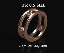 modelo 206 tiffany diamante anillo us 8 comma5 Talla tiffanys imprimible libra esterlina Moda enganchar joyería joya oro plata 3d print model - Mito3D