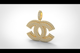 modelo 215 chanel colar dígito diamante ouro joalheria prata imprimível jóia jóias gema branco Casamento pingente moda beleza impressão roupa brilhante 3d print model - Mito3D