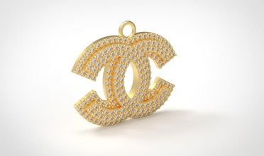 modelo 216 chanel collar dígito diamante 2 Moda belleza Vuitton salud oro plata libra esterlina imprimible joya joyería Roca 3d print model - Mito3D