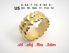 modelo 221 amar anel us tamanho ouro joalheria prata imprimível jóia jóias casamento moda pacote namorados beleza argolas cupido 3d print model - Mito3D