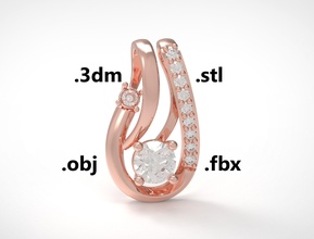 modèle 248 diamant pendentif Collier bijoux argent imprimable or blanc engagem sterling gemme mode bijou beauté saphir brillant engagement colliers 3d print model - Mito3D