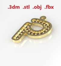 modelo 31 alfabetos colar carta p ninja estilo ouro prata diamante imprimível jóia jóias esterlina fonte gema língua tanoeiro alfabeto pedra samurai moda joalheria colares 3d print model - Mito3D