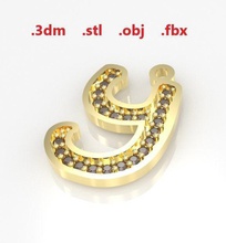 model 40 alphabets necklace letter y ninja style gold silver diamond printable jewel jewellery gem font sterling language cooper alphabet fashion samurai jewelry necklaces 3d print model - Mito3D