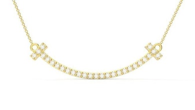 modèle 512 tiffany sourire pendentif diamant moyen Collier bijou or argent imprimable mode gemme beauté bijoux luxe l'amour lv colliers 3d print model - Mito3D