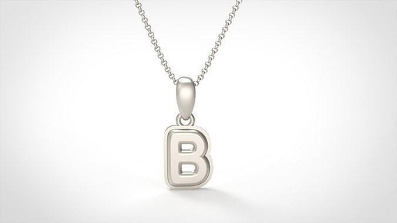 model 546 camber initial b letter pendant jewel jewelry gold alphabet printable silver fashion bright font jewellery sterling letterbox text typeset language 3d print model - Mito3D