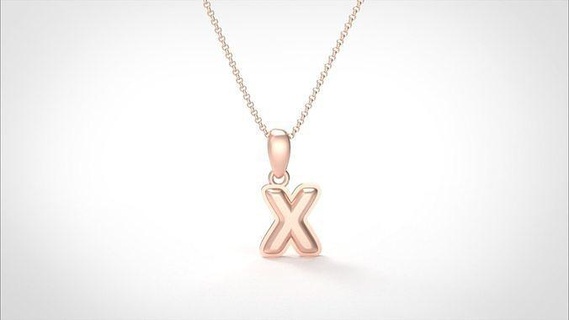 model 568 camber initial x letter pendant jewel jewelry gold alphabet printable silver fashion bright font jewellery sterling letterbox text typeset language 3d print model - Mito3D