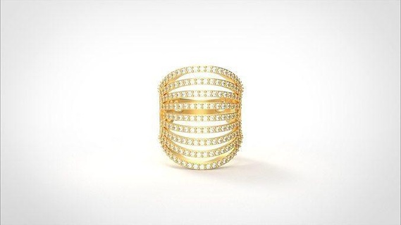 Modell 574 pflastern Diamant Ring 7 us Größe Schmuck Gold Silber druckbar Juwel Mode brillant Schönheit Engagement Hochzeit Saphir Sterling Ringe 3d print model - Mito3D