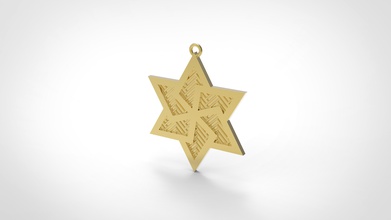 modelo 63 david estrela colar gravado textura diferente étnico ouro prata esterlina imprimível jóia jóias noivado platina judaico moda beleza jali distinto joalheria colares 3d print model - Mito3D