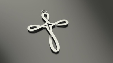 model 70 cross christian necklace curve ethnic gold silver printable jewel jewellery dissimilar sterling white jesus religiou object restoration hardware good fashion quality ready jewelry necklaces 3d print model - Mito3D