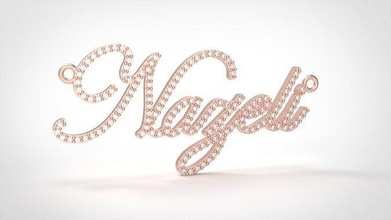 model 713 nazeli diamond pendant gold jewelry silver jewellery fashion beauty printable gem brilliant sterling necklace sapphire apparel brillant ruby pendants 3d print model - Mito3D