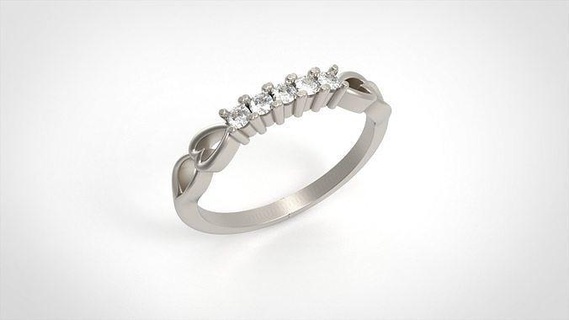 Modell 731 8 us Größe Ring Diamant Juwel Schmuck Gold Silber druckbar Mode brillant Herz Liebe Schönheit engagem Hochzeit Rubin Ringe 3d print model - Mito3D