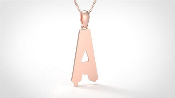 model 743 blood initial pendant jewel jewelry gold letter alphabet printable silver fashion bright font jewellery letterbox text typeset new preciou pendants 3d print model - Mito3D