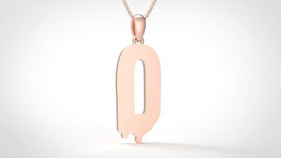 model 746 blood initial pendant jewel jewelry gold letter alphabet printable silver fashion bright font jewellery letterbox text typeset new preciou pendants 3d print model - Mito3D