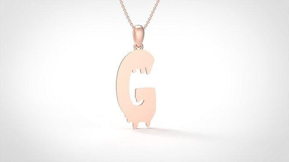 model 749 blood g initial pendant jewel jewelry gold letter alphabet printable silver fashion bright font jewellery letterbox text typeset new preciou pendants 3d print model - Mito3D