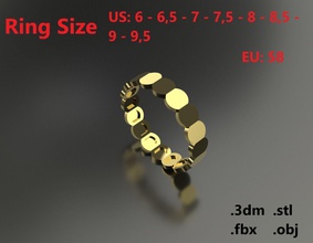 modell 74 facette oval ring modern us größe schmuck gold silber druckbar juwel mode hochzeit platin brillant bereit drucken sterling schönheit ringe 3d print model - Mito3D