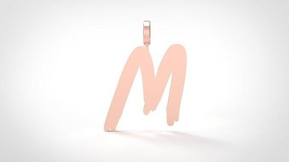 model 781 initial letter pendant jewel jewelry gold letter initial alphabet printable silver pendant fashion bright font jewellery letterbox text typeset new basic preciou pendants  3d print model - Mito3D