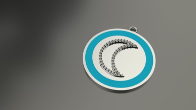 model 81 crescent moon enamel necklace jewelry gold silver diamond printable jewel jewellery gem engagem sterling sapphire fashion white engagement ready print necklaces 3d print model - Mito3D