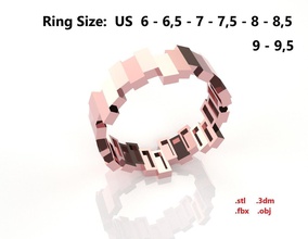 modèle 85 rectangulaire à facettes anneau moderne taille us de l'anneau bijoux or d'argent imprimable joyau la livre sterling mode forme facette nous brillant le platine beauté l'habillement nouvelles les anneaux 3d print model - Mito3D