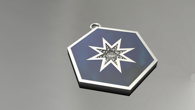 modèle 90 gabrielle étoile hexagone collier émail diamant bijoux or argent imprimable bijou gemme blanc platine sterling saphir mode impression anneaux 3d print model - Mito3D