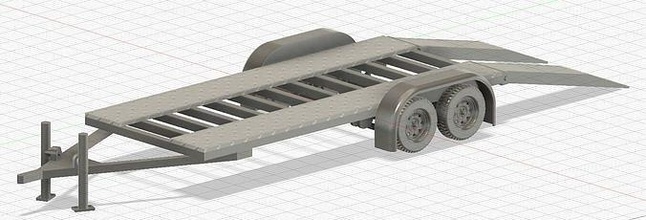 modèle voiture bandes annonces 3d impression 1 25 échelle scalemodel remorque voitures modèles bricolage remorqueur bande annonce loisir diy automobile 3d print model - Mito3D
