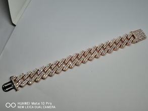modèle cubain chaîne bracelet collier pierres couper bracalet oro bijou précieux bijoux luire brillant argent gemme mode beauté dédouanement luxe imprimable rétro 3d print model - Mito3D