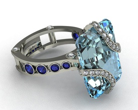 model jewelry precious stones three dimensional gem brilliant diamond ring fashion rings 3d print model - Mito3D