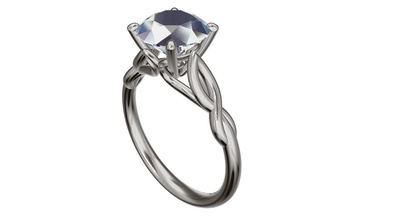 Modell p50 Diamant Luxus Gold Silber Ring druckbar Juwel Hochzeit Schmuck Ringe 3d print model - Mito3D