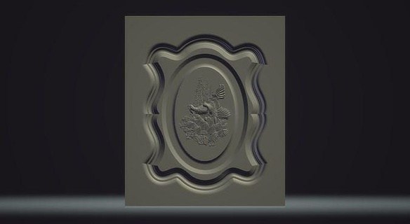 modelo pombos gravação ilustração retro ornamentado Antiguidade elegante animal barroco vintage clássico decoração Projeto gravador casa esculpido parede espelho rococó 3d print model - Mito3D