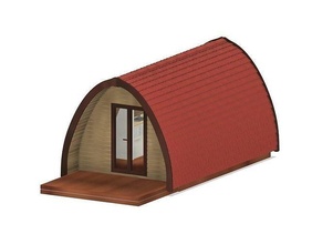 model railway - glamping pod oo ho railroad holiday scenery tent garden wood hobby diy 3d print model - Mito3D