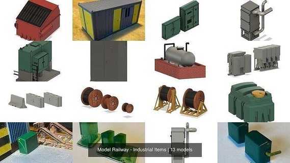 model railway - industrial items oo ho railroad track train engineering scenery electrical hobby diy 3d print model - Mito3D