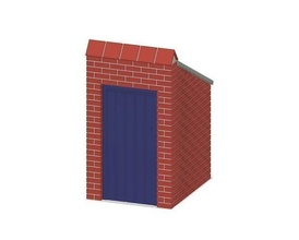 model railway brick garden toilet oo ho o n railroad dunny restroom house loo lavatory privy hobby diy 3d print model - Mito3D