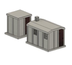 modèle chemin fer côté ligne béton huttes oo train cabane assiette couche paysage cheminot homme grenouille loisir diy 3d print model - Mito3D
