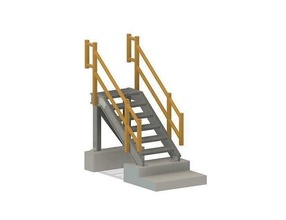 model railway platform access steps gate oo ho o railroad track train station hobby diy 3d print model - Mito3D