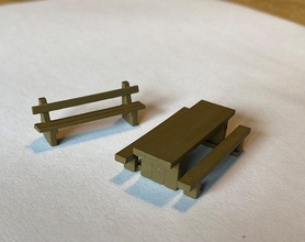 modelo estrada ferro dorminhoco piquenique tabela banco oo ho n ferrovia pista trem passatempo faça 3d print model - Mito3D