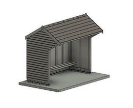 model railway wooden bus shelter oo ho o train station scenery railroad coach hobby diy 3d print model - Mito3D