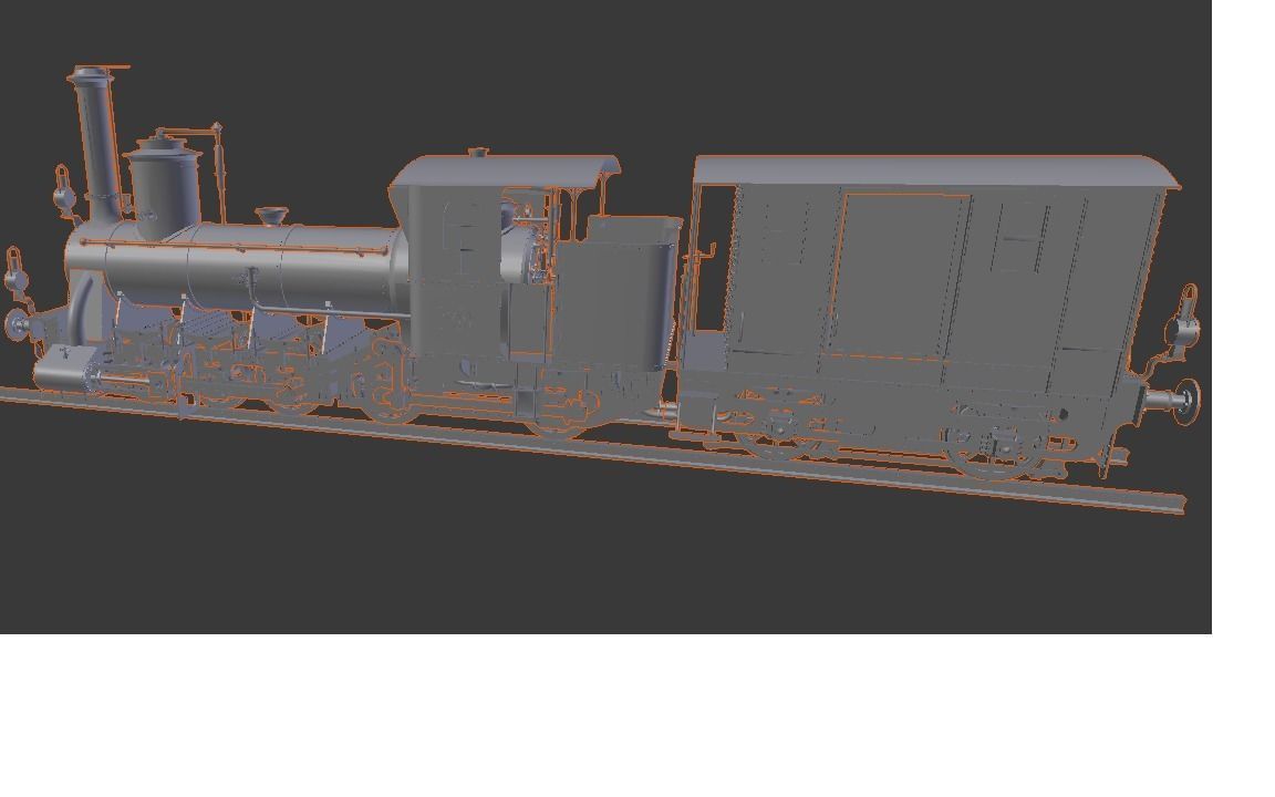modell zug dampf lokomotive drucken dampflokomotive druckbar miniatur veichle hobby diy 3D print model - Mito3D