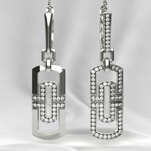 modelli moda oro orecchini bvlgari d'oro stampabile 3dprint stampa diamante gemme parentesi gioiello gioielleria rubino smeraldo 3d print model - Mito3D