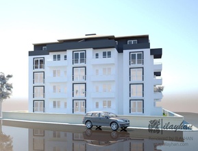 moderno appartamento di modellazione 3d casa gli appartamenti a parte moderna gioco architettonici minimo auto albero muro l'asfalto fiore altri 3d print model - Mito3D