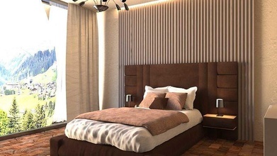 modern bedroom furniture interior room living bed furnishing sleep dresser night commode wood wooden houseware general decor house 3d print model - Mito3D
