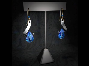 moderne boucles d'oreilles diamant bleu bijoux des joyau le la balance de conception mode jeune fille à l'oreille gem d'argent femme dame l'amour crochet en forme larme déchirure défi 3d print model - Mito3D