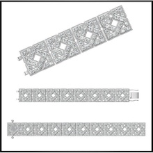 jcd formato moderno braccialetti file gioielli vendita braccialetto gioielleria oro argento diamante in rilievo catena collegamento 3d print model - Mito3D